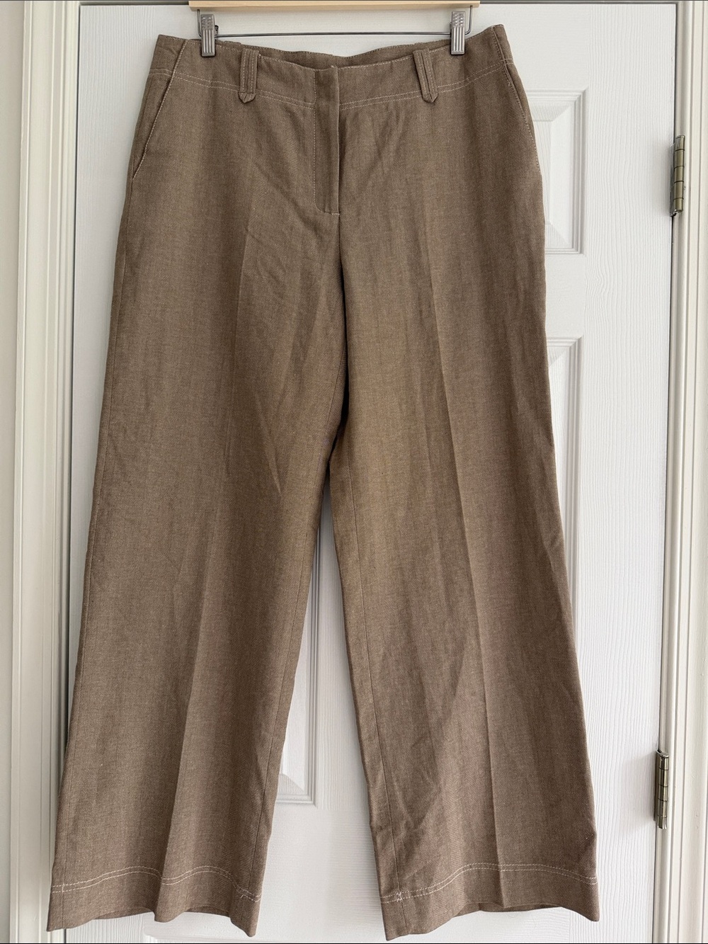 NWT ZARA WIDE-LEG WOMEN’S TROUSERS BROWN, TAN, BEIGE, XL